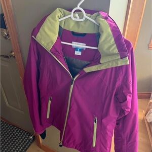Columbia Women's Magenta and Lime Ski Jacket